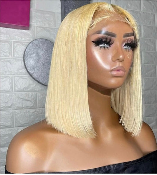 A1 Beauty Supply Hair Collection| Straight Bob Wig 13X4 Transparent Lace Frontal Wig 180% Density